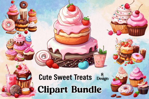 Download Cute Sweet Treats Clipart Bundle - Sweet Collection