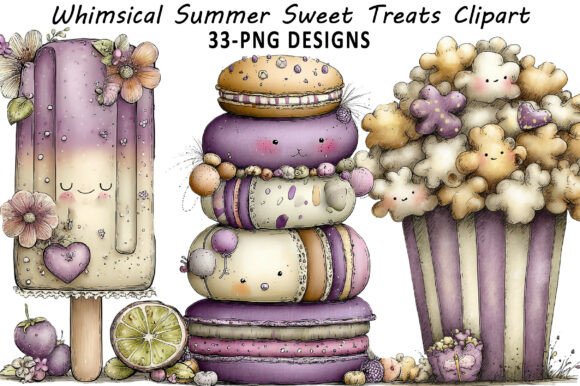 Download Whimsical Summer Sweet Treats Clipart - Sweet Collection