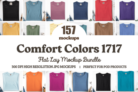 Download Comfort Colors 1717 Flat Lay Mockups - Mock Collection