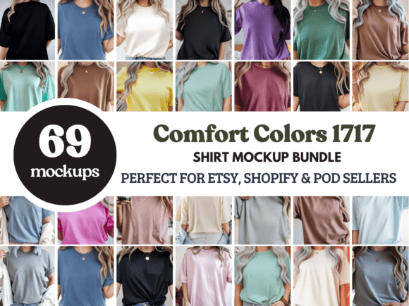 Download Comfort Colors 1717 Shirt Mockup Bundle - Mock Collection