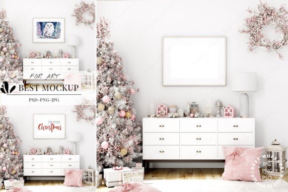 Download Christmas Frame Mockup, Interior Mockup - Mock Collection