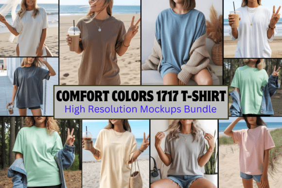 Download Comfort Colors 1717 T-Shirt Mockups Bund - Mock Collection