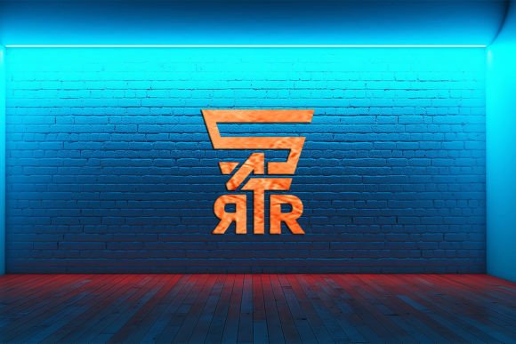 Download Blue Brick Wall Logo Mockup_livingroom - Mock Collection