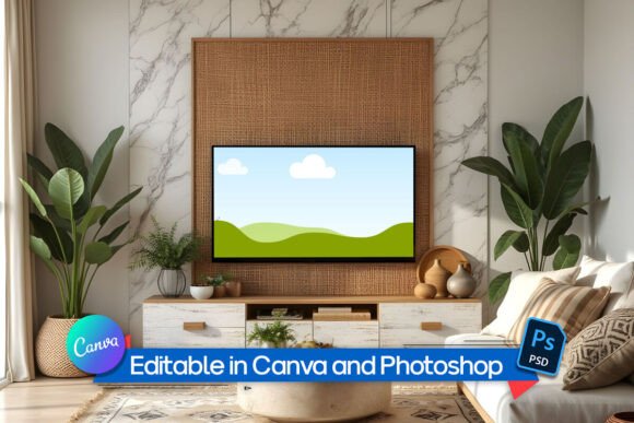 Download Interior Wall TV Frame Mockup - Mock Collection