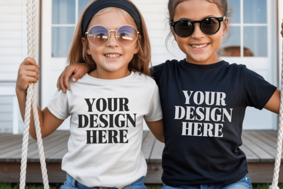 Download Bella Canvas 3001Y Sibling Kids Mockup 1 - Mock Collection