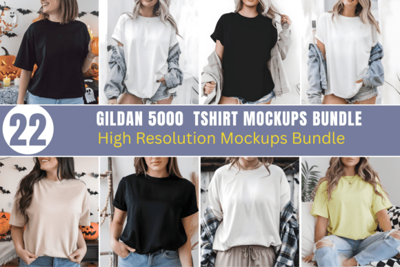 Download Gildan 5000 Tshirt Mockups Bundle - Mock Collection