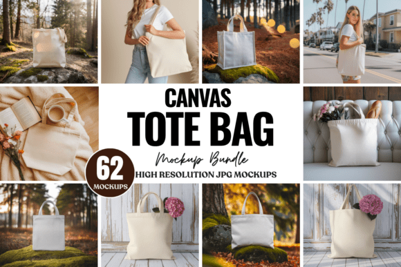 Download Canvas Tote Bag Mockups Bundle - Mock Collection