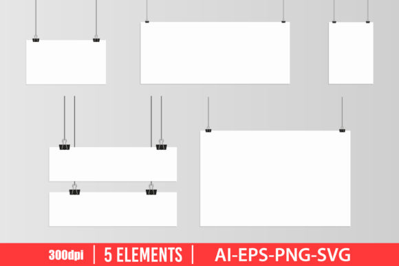 Download Hanging Poster Mockup Clipart Set - Mock Collection