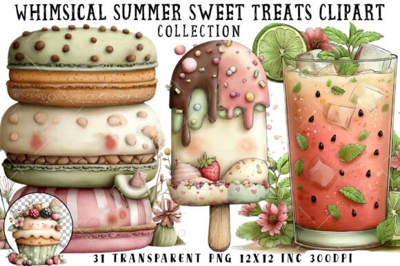 Download Whimsical Summer Sweet Treats Clipart - Sweet Collection