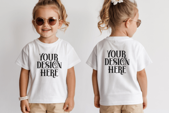 Download Gildan 5000B Front and Back Kids Mockup - Mock Collection