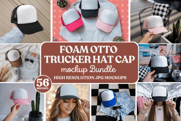 Download Foam Otto Trucker Hat Cap Mockups Bundle - Mock Collection