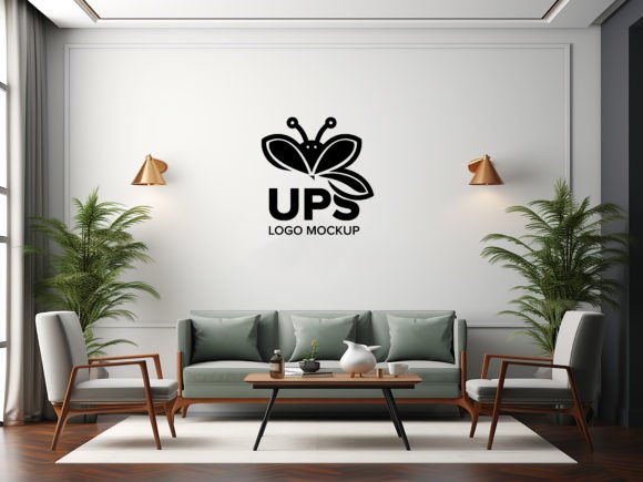 Download Office Waiting Room Wall Logo Mockup - Mock Collection