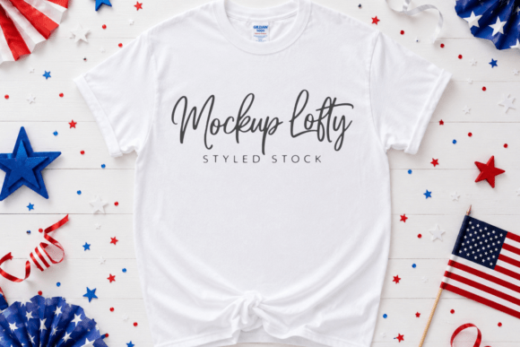 Download 4th of July Gildan 5000 Flat Lay Mockup - Mock Collection