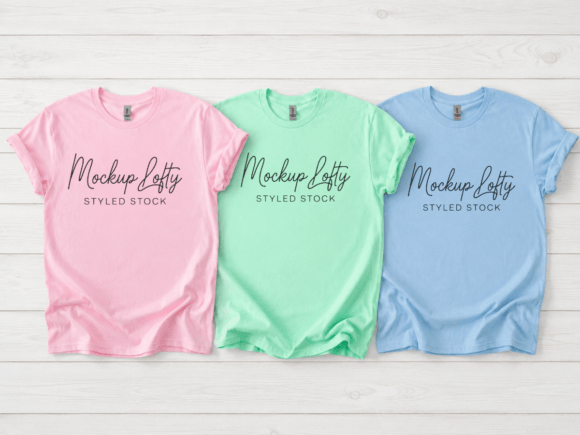 Download Gildan 5000 Group Flat Lay Tshirt Mockup - Mock Collection