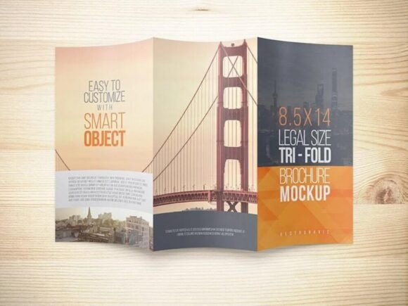 Download 8.5 X 14 Legal Trifold Brochure Mockups - Mock Collection