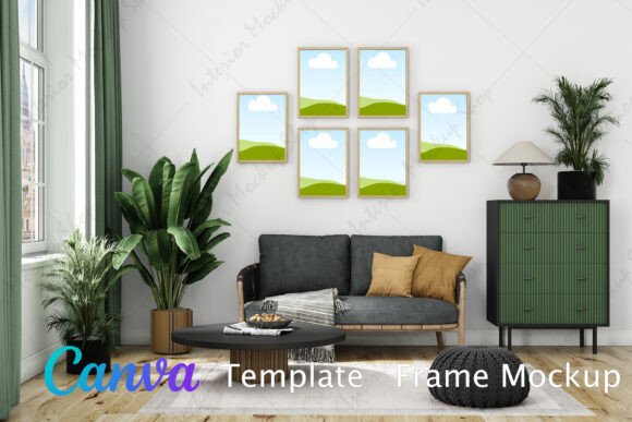 Download Living Room Frame Mockup Canva - Mock Collection