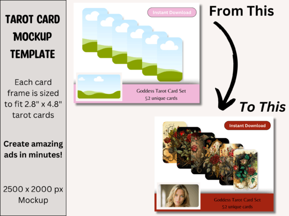 Download Tarot Card Product Mockup Photo- Canva - Mock Collection