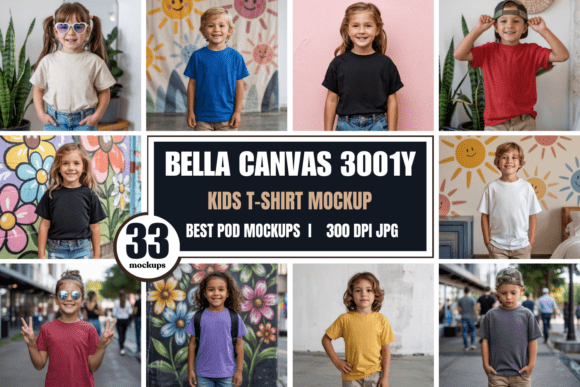 Download Bella Canvas 3001Y Kids Mockup Bundle 2 - Mock Collection