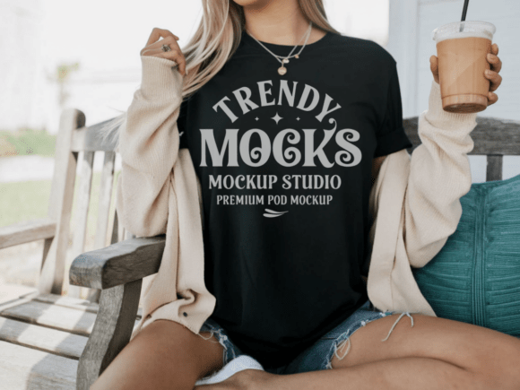 Download Bella Canvas 3001 Black T-Shirt Mockup - Mock Collection