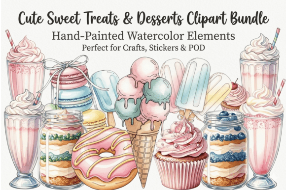 Download Cute Sweet Treats Clipart Bundle - Sweet Collection