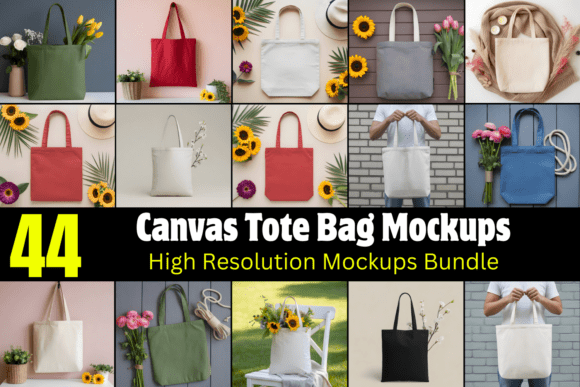 Download Canvas Tote Bag Mockups Bundle - Mock Collection