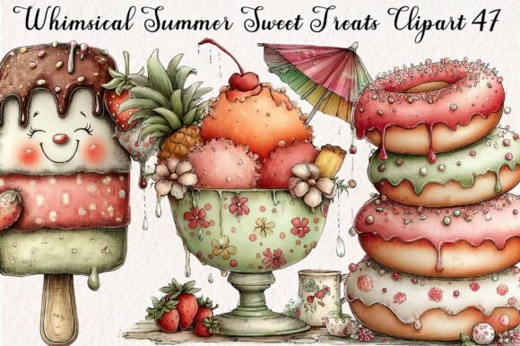 Download Whimsical Summer Sweet Treats Clipart - Sweet Collection