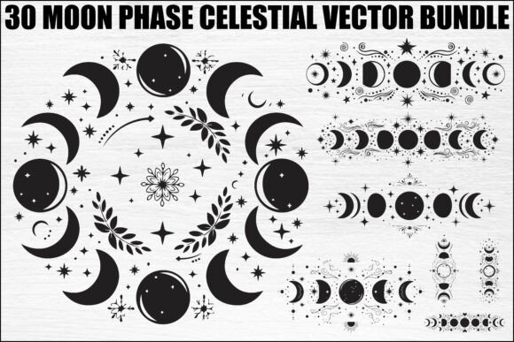 Download Moon Phase Celestial Vector Bundle - Celestial Collection