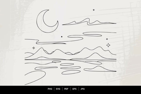 Download Minimalist Celestial Mountain Landscape - Celestial Collection