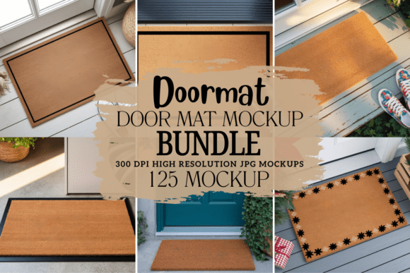 Download Doormat Mockup Bundle, Door Mat Mockups - Mock Collection