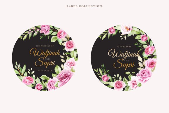 Download Watercolor Rose Label Design - Premium Resources