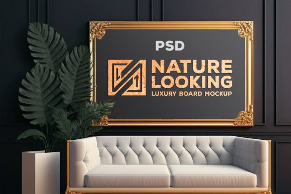 Download Frame Mockup on the Luxury Interior - Mock Collection