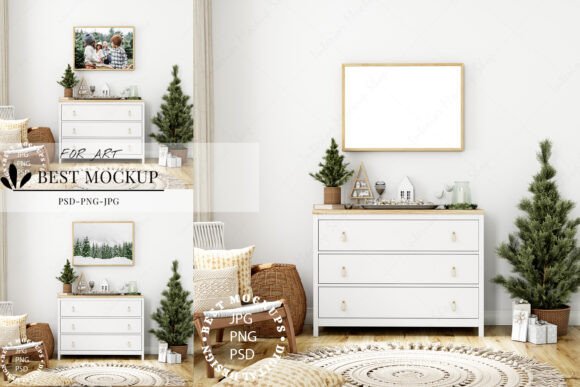 Download Christmas Frame Mockup, Interior Mockup - Mock Collection