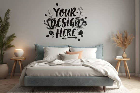 Download Bedroom Wall Mockup for Design Display - Mock Collection