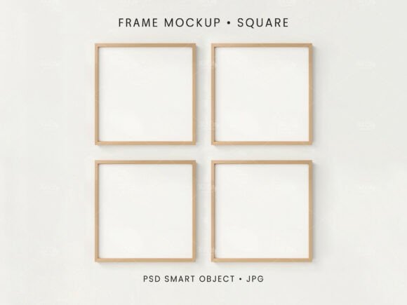 Download 4 Square Frame Mockup Art Display PSD - Mock Collection
