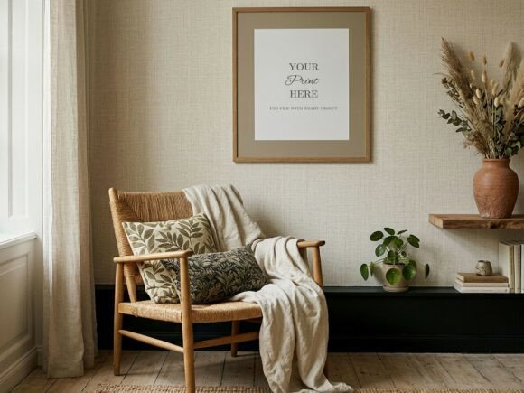 Download Square Frame Mockup Boho Interior Poster - Mock Collection
