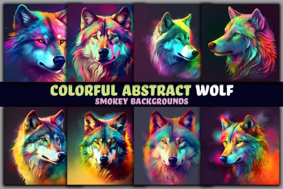 Download Abstract Smocky Wolf Background Bundle - Mock Collection