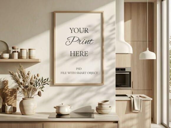 Download Vertical Frame Mockup Modern Kitchen - Mock Collection