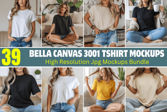 Download Bella Canvas 3001 Tshirt Mockups Bundle - Mock Collection