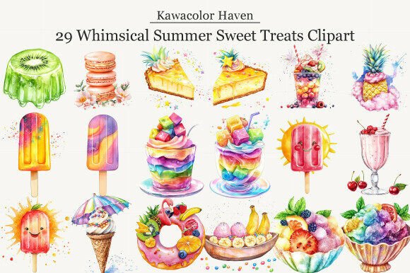 Download Whimsical Summer Sweet Treats Clipart - Sweet Collection