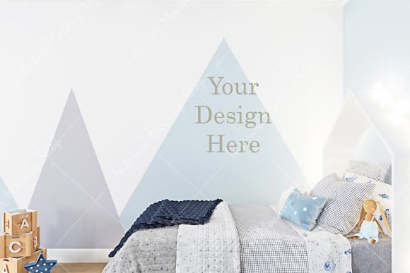 Download Blank Wall Kids Room Mockup - 775 - Mock Collection