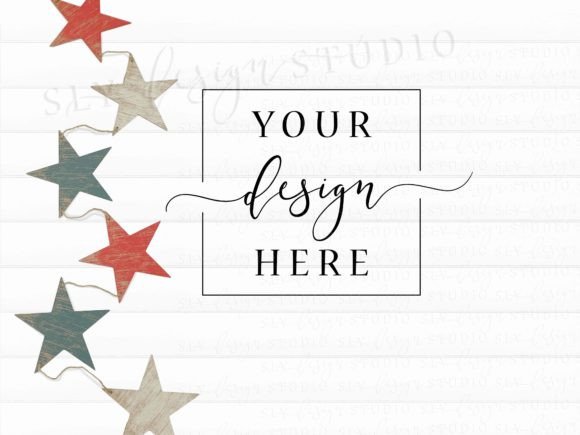 Download 4th of July Background Mockup Stars Blue - Mock Collection