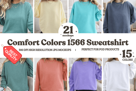 Download Comfort Colors 1566 Sweatshirt Mockups - Mock Collection