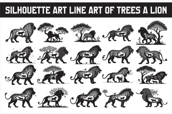 Download Lion Silhouette Vector Illustration, - Premium Bundle