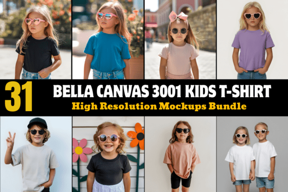 Download Bella Canvas 3001 Kids T-Shirt Mockups - Mock Collection