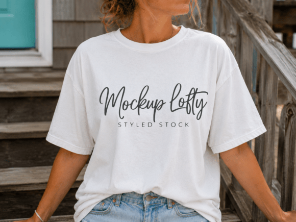 Download Comfort Colors 1717 White T-shirt Mockup - Mock Collection