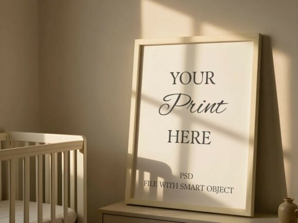 Download Cozy Nursery Room Poster Frame Mockup - Mock Collection