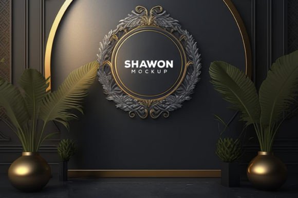 Download Logo Mockup in the Luxury Circle - Mock Collection